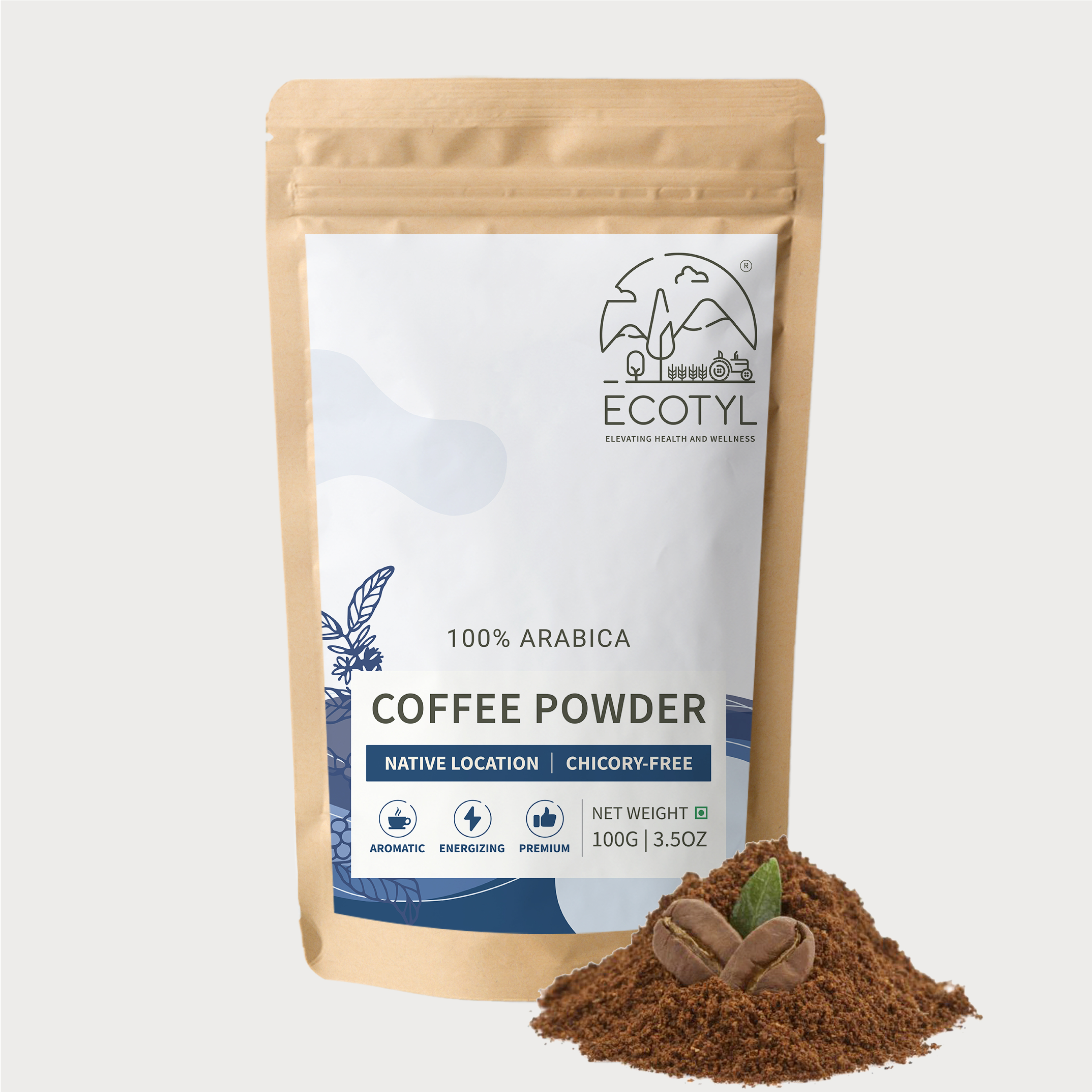 Ecotyl Coffee Powder | 100% Arabica | Strong Flavour & Rich Aroma | 100g